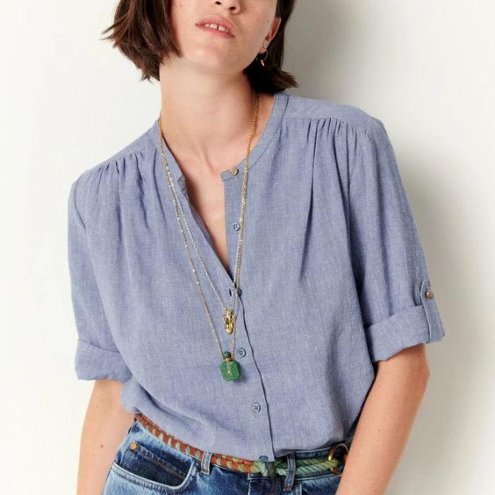 Sessun Short Sleeve Chambray Eco Relaxed Shirt